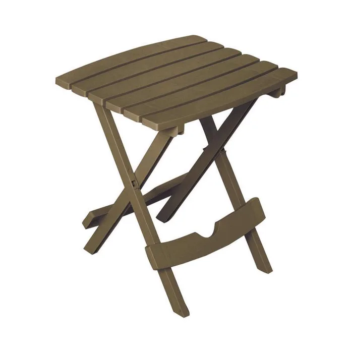 Adams Quik-Fold Earth Brown Rectangular Resin Folding Side Table