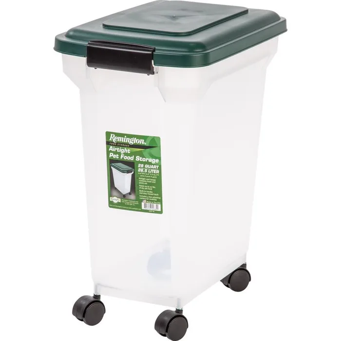 Remington Green Plastic 28 qt Pet Food Container For All Animals (Pack of 6)
