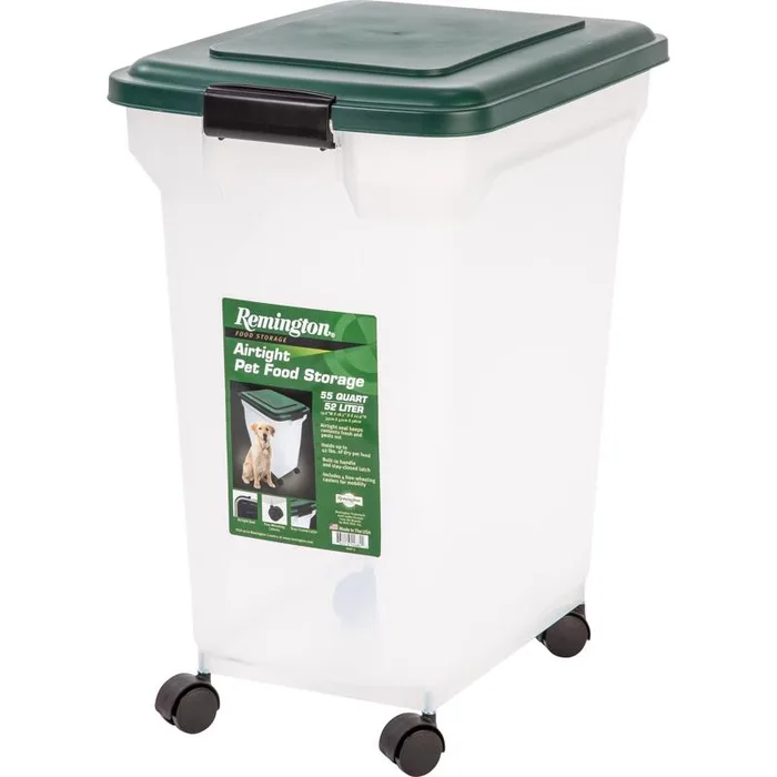Remington Green Plastic 55 qt Pet Food Container For All Animals (Pack of 6)