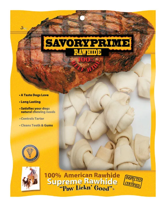 Savory Prime American Supreme Medium Adult Mini Bones Beef Rawhide 2-3 in. L 10 pk