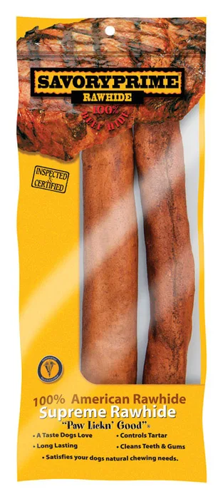 Savory Prime Beef Flavor Medium Adult Rawhide Bone Beef Rawhide 10 in. L 2 pk