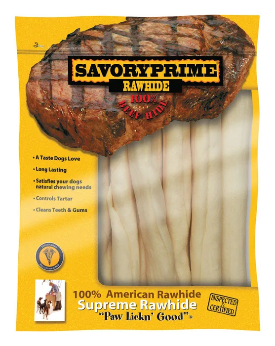Savory Prime American Supreme All Size Dogs Adult Mini Rolls Beef Rawhide 6-7 in. L 7 pk