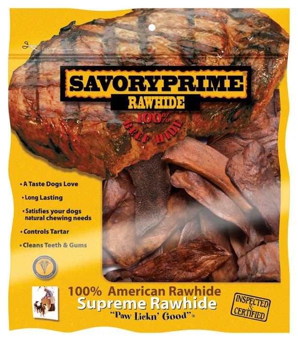 Savory Prime Beef Flavor All Size Dogs All Ages Rawhide Chips Beef Rawhide 6 in. L 1 pk