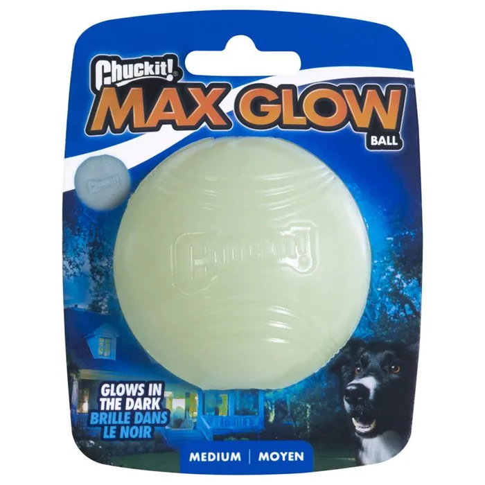 Chuckit! Max Glow For Dog White Rubber Dog Toy Medium 1 pk