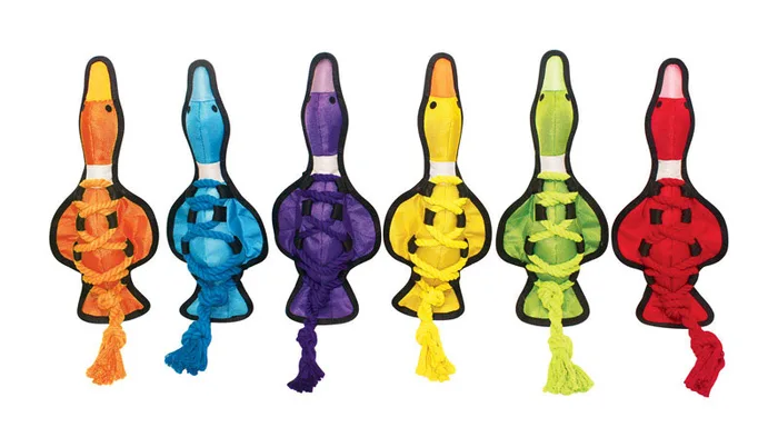 Multipet For Dog Assorted Nylon Cross-Ropes Duck Dog Tug Toy Medium 1 pk