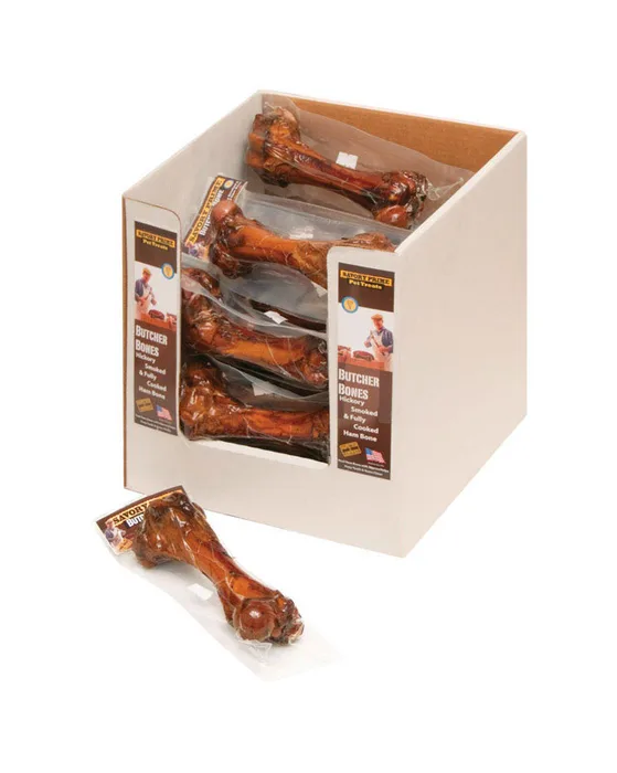 Savory Prime Butcher Bones Smoked Ham Grain Free Ham Bone For Dogs 12 in. (Pack of 24)
