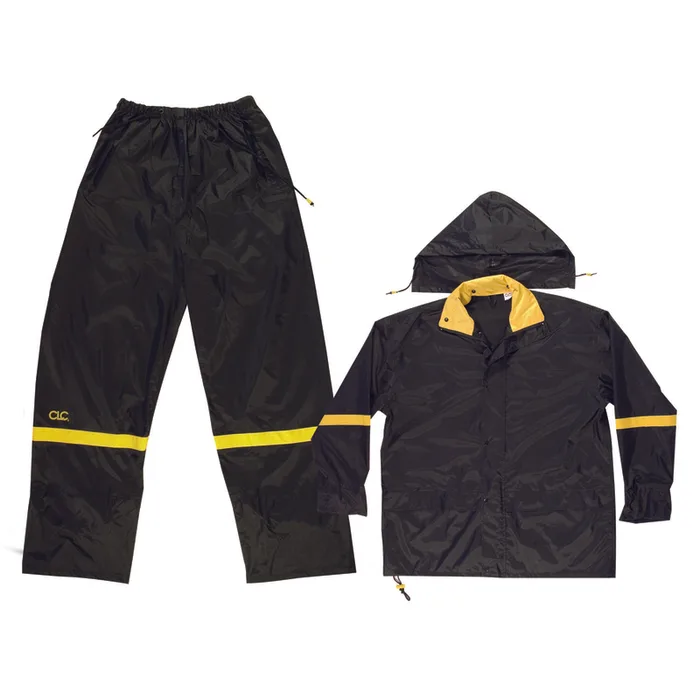 CLC Climate Gear Black Nylon Rain Suit M 0.18 mil