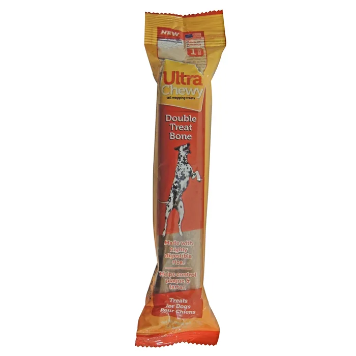Ultra Chewy Double Treat Chicken Bone For Dogs 2.8 oz 1 pk (Pack of 24)