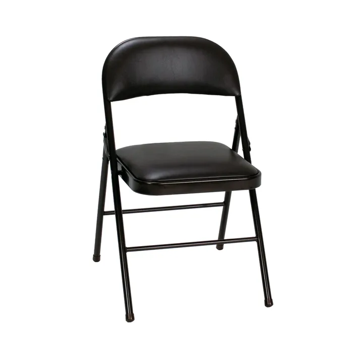 Cosco Black Vinyl Folding Chair 1 pk (Pack of 4)