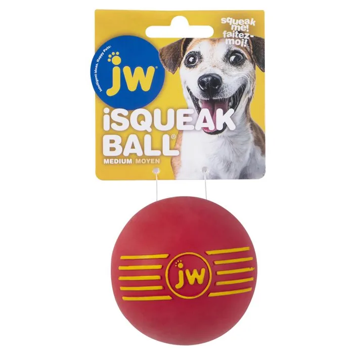 JW Pet iSqueak For Dog Assorted Rubber Ball Dog Toy Medium