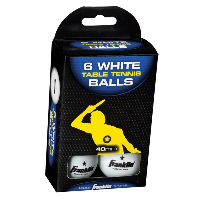 Franklin Table Tennis Balls White 6 pc (Pack of 6)