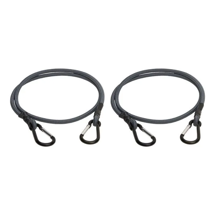 Keeper Gray Carabiner Style Bungee Cord 48 in. L X 0.315 in. 2 pk