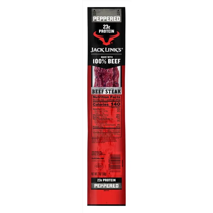 Jack Link's Jumbo Peppered Beef Steak 2 oz Packet (Pack of 12)