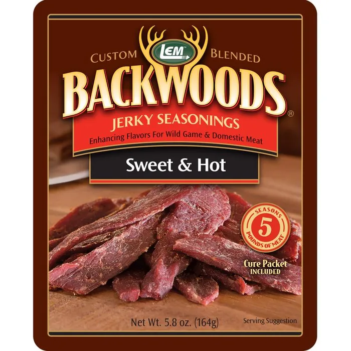 LEM Backwoods Sweet and Hot Jerky Seasoning 5.8 oz Boxed (Pack of 6)