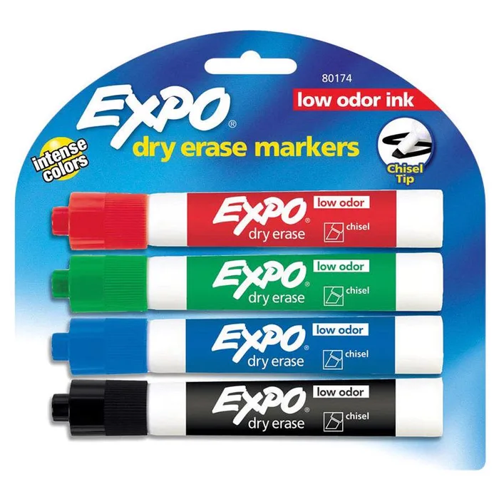 EXPO 1 Low Odor Assorted Color Dry Erase Markers 4 pk (Pack of 6)