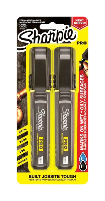 Sharpie PRO Black Chisel Tip Permanent Marker 2 pk (Pack of 4)