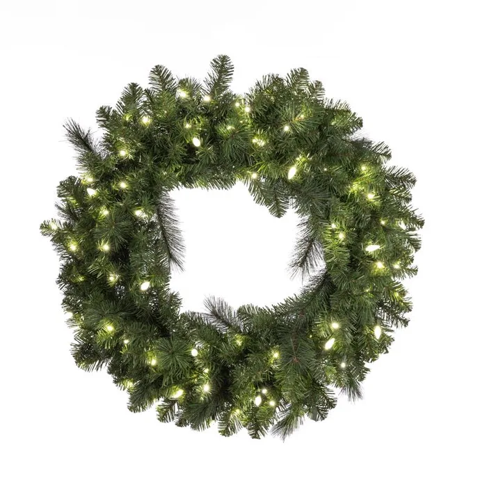 Celebrations Platinum 36 in. D LED Prelit Pure White Mixed Pine Christmas Wreath