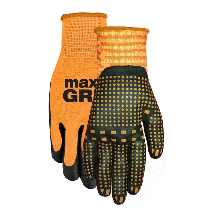 Midwest Quality Gloves One Size Fits All Black/Orange Grip Gloves (Pack of 6)