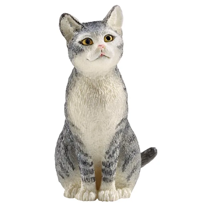 Schleich Farm World Sitting Cat Toy Black/White (Pack of 5)