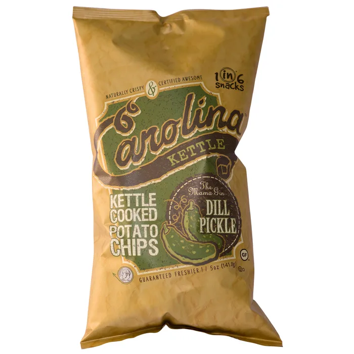 1 in 6 Snacks Carolina Dill Pickle Potato Chips 5 oz Bagged (Pack of 14)