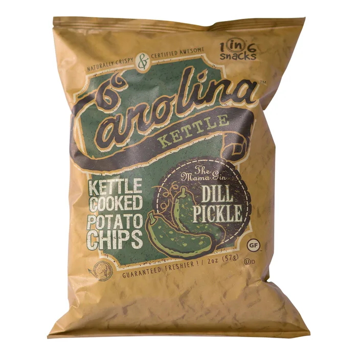 1 in 6 Snacks Carolina Dill Pickle Potato Chips 2 oz Bagged (Pack of 20)