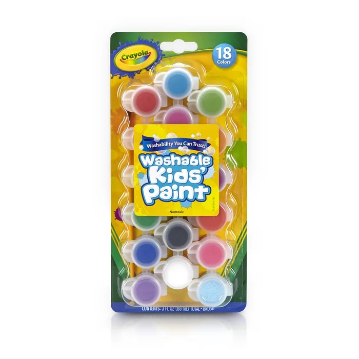 Crayola Kids Washable Paint Set Multicolored 18 pc (Pack of 6)