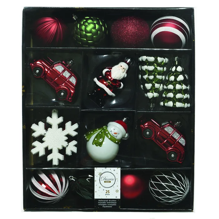 Decoris Assorted Shatterproof Ornament 8 in. (Pack of 6)