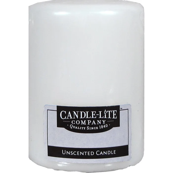 Candle-Lite White No Scent Pillar Candle (Pack of 12)