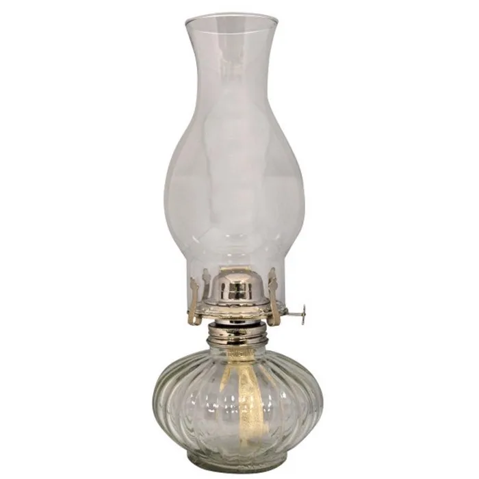 Lamplight Farms Clear Glass 13.81 in. Ellipse Oil Lamp 1 pc (Pack of 4)