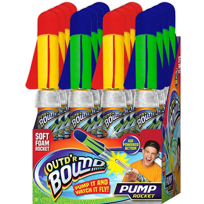 Ja-Ru Outd'r Bound Pump Rocket Assorted 1 pc (Pack of 16)