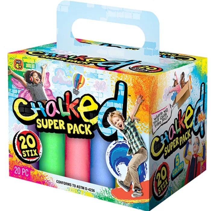 Ja-Ru Sidewalk Chalk Assorted 20 pc (Pack of 6)
