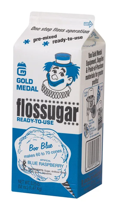 Gold Medal Flossugar Blue Raspberry Cotton Candy Sugar 3.25 lb (Pack of 6)