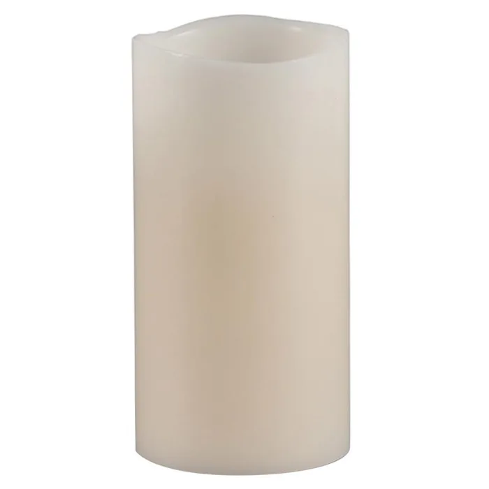 Gerson Everlasting Glow Bisque Vanilla Scent Wavy Edge Pillar Flameless Flickering Candle