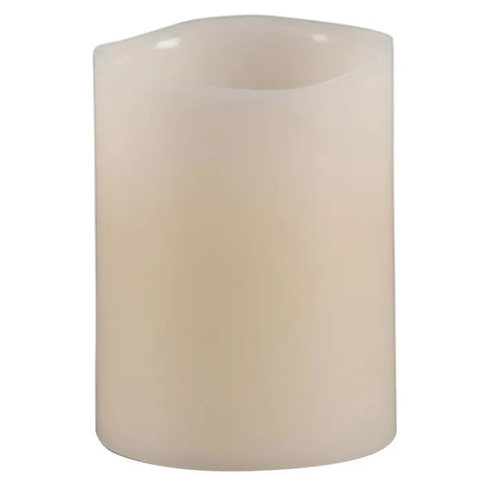 Gerson Everlasting Glow Bisque Vanilla Scent Wavy Edge Pillar Flameless Flickering Candle