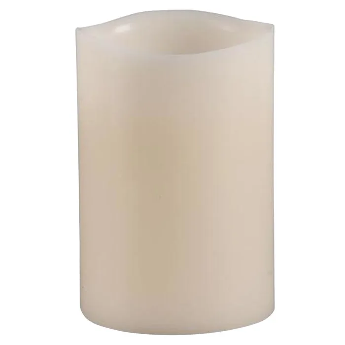Gerson Everlasting Glow Bisque Vanilla Scent Melted Edge Pillar Flameless Flickering Candle