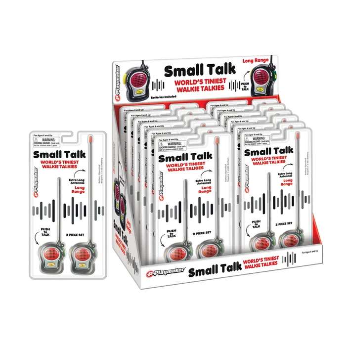 Playmaker Toys Small Talk World Tiniest Walkie Talkies Toy Metal 2 pc (Pack of 12)
