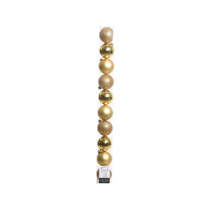 Decoris Gold Shatterproof Baubles Ornaments 2 in. (Pack of 16)