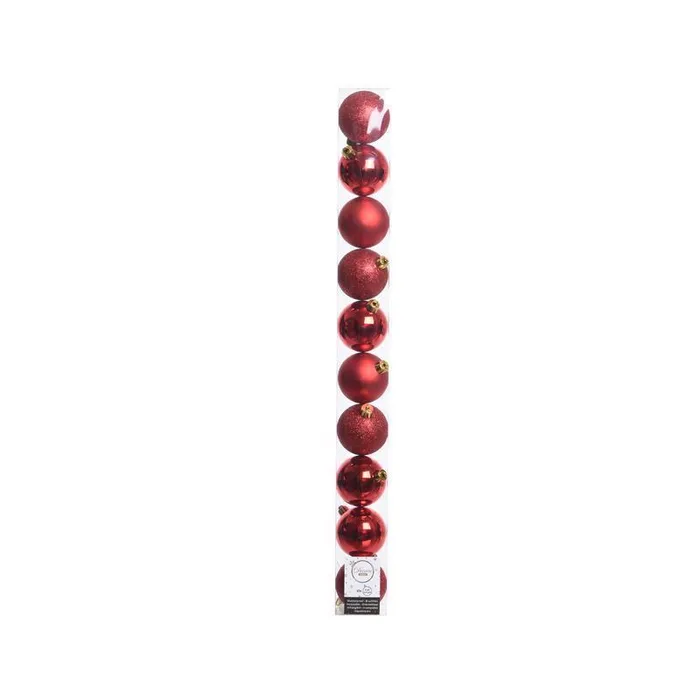 Decoris Red Shatterproof Baubles Ornaments 2 in. (Pack of 16)