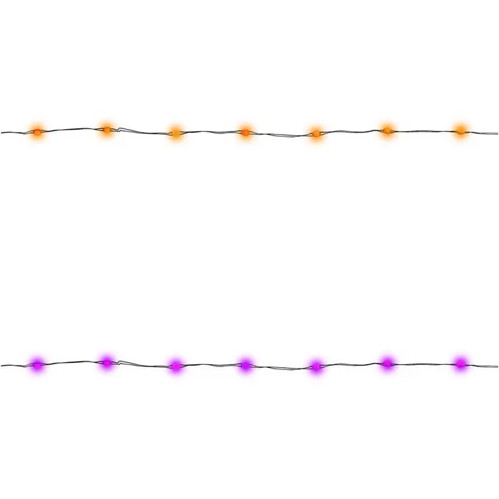 Celebrations Halloween Orange/Purple 50 ct 1 in. LED Prelit Light String String Lights (Pack of 12)