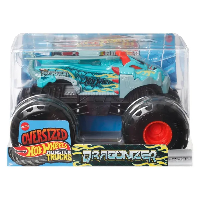 Hot Wheels Monster Trucks Oversized Cars Assorted 1 pc (Pack of 4)