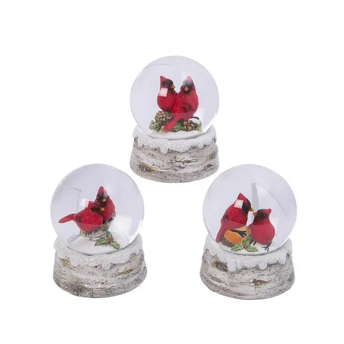 Gerson Multicolored Cardinal Snow Snowglobe 4.25 in. (Pack of 3)