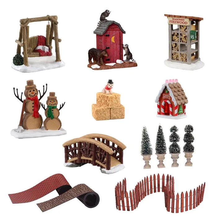 Lemax Assorted Village Accessories 3 in. (Pack of 20)