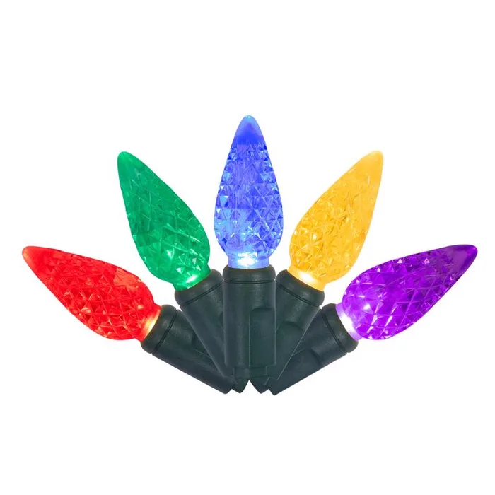 Celebrations Platinum LED C6 Multicolored 50 ct String Christmas Lights 25 ft. (Pack of 12)