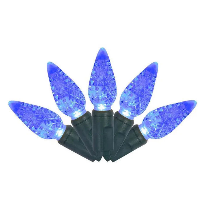 Celebrations Platinum LED C6 Blue 50 ct String Christmas Lights 25 ft.