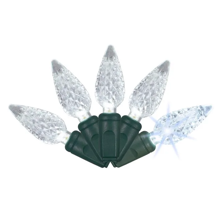 Celebrations Platinum LED C6 Pure White 50 ct String Christmas Lights 25 ft.