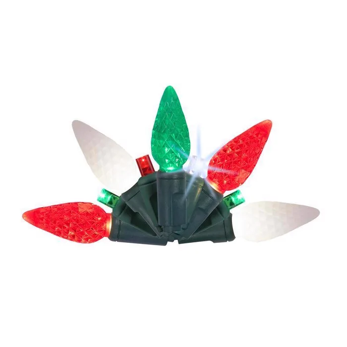 Celebrations Platinum LED C6/Mini Red/Green/Pure White 50 ct String Christmas Lights 25 ft.