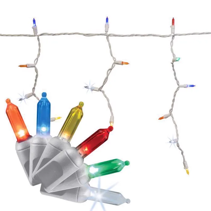Celebrations Platinum LED T5 Multicolored 100 ct Icicle Christmas Lights 9.5 ft.