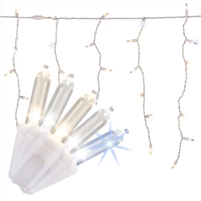 Celebrations Platinum LED T5 Pure White/Warm White 100 ct Icicle Christmas Lights 9.5 ft.