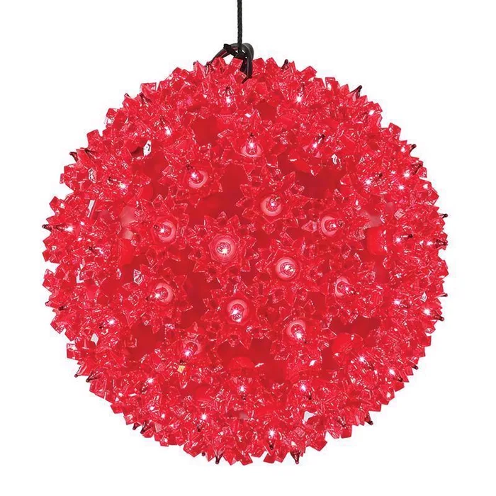 Celebrations LED Red 100L T5 Starlight Sphere 7.5 in. Hanging Decor