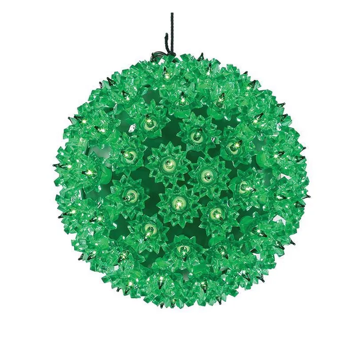 Celebrations LED Green 100L T5 Starlight Sphere 7.5 in. Hanging Decor